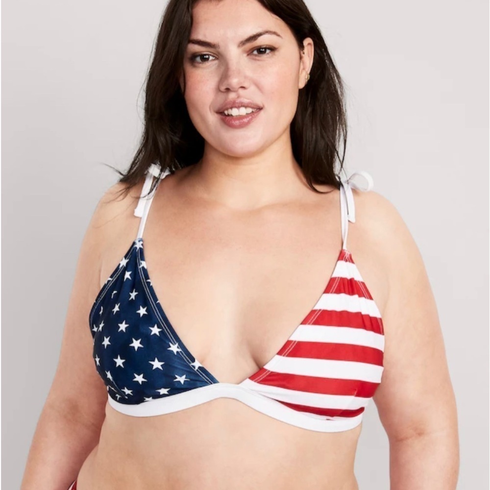 Terry Tie-Shoulder Triangle Bikini Swim Top for Women​ - Picture 3 of 7